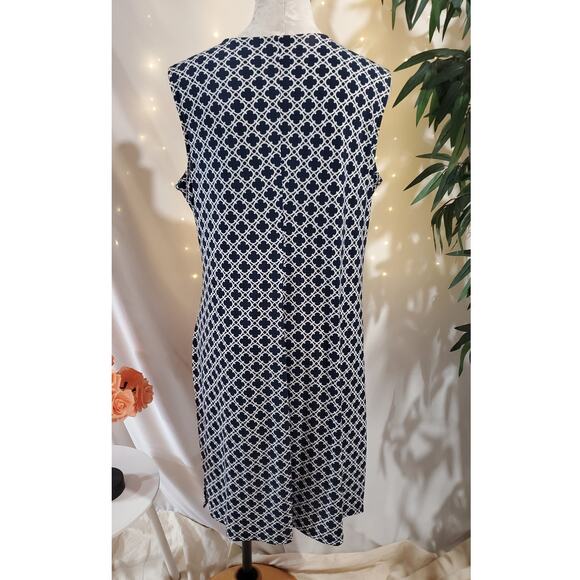 Charter Club Draped Faux Wrap Sleeveless Liquid Knit Stretch Dress Sz 1X Coastal - Picture 3 of 10